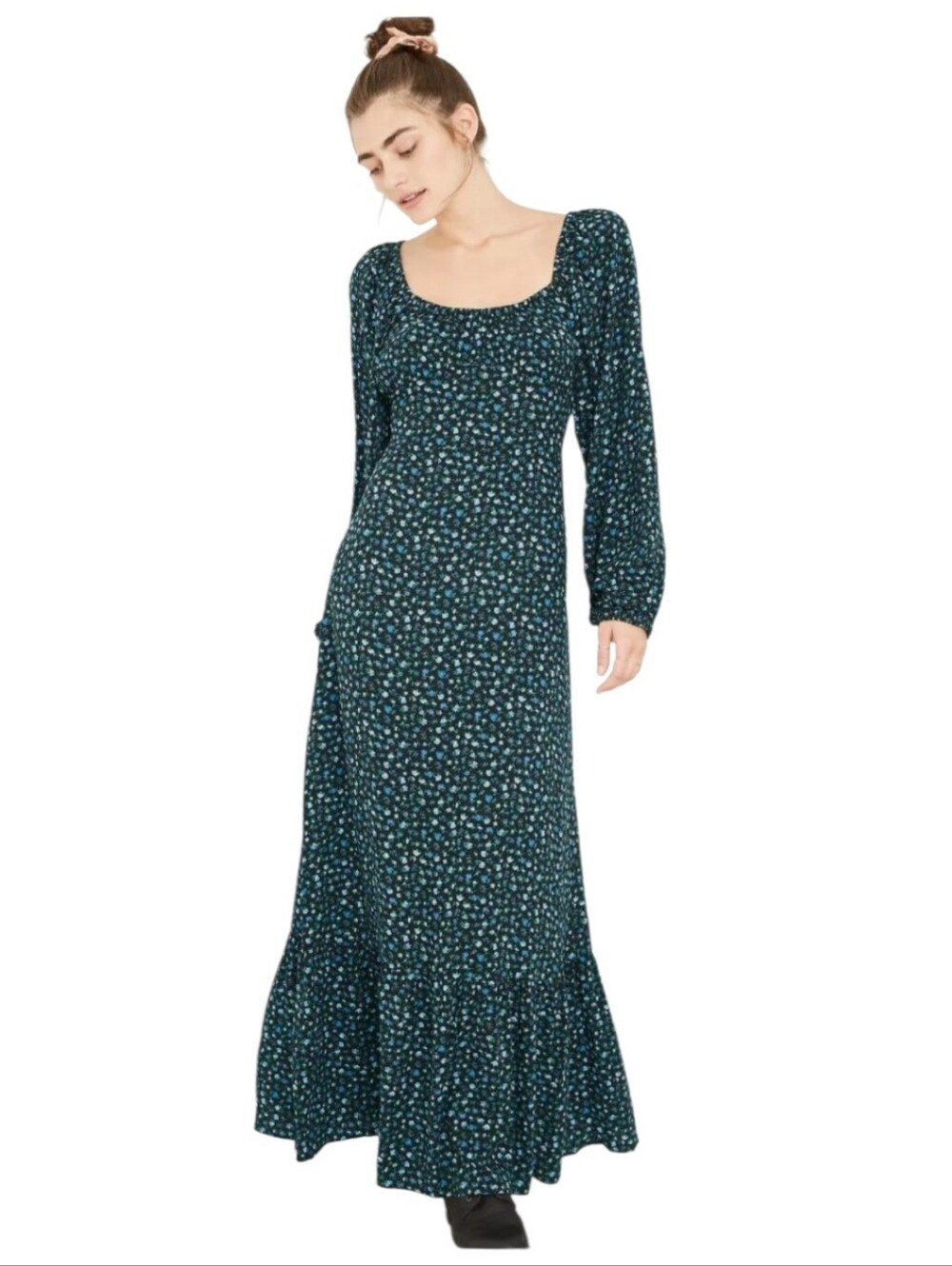Women's Wild Fable Long Sleeve Floral Print Maxi Dress Sz XS